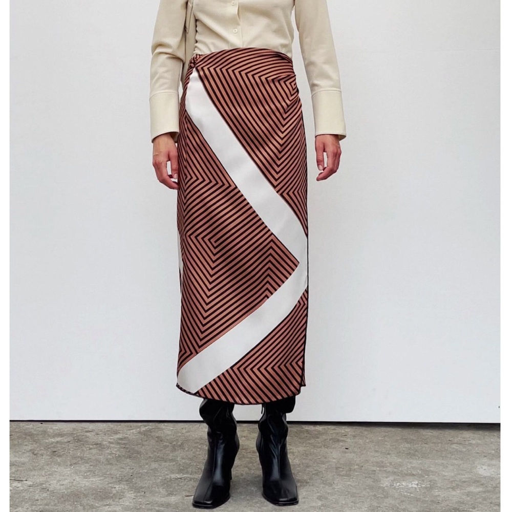 Striped wrap skirt from Zara